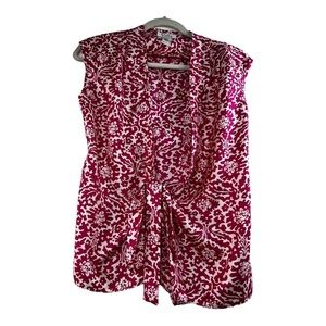 lily pulitzer 100% silk wrap floral blouse